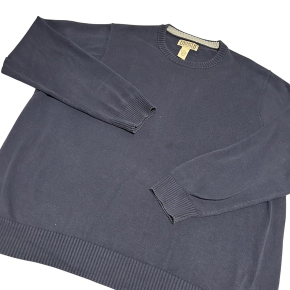 Duluth Trading Co Other - Duluth Trading Co Sweater Mens 2XL Navy Blue Cotton Blend Ribbed Crew Neck 1035